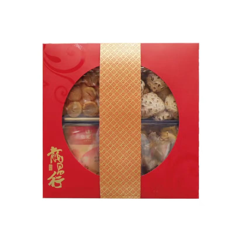 龍昌行 精選四拼海味禮盒A 鮑魚花菇元貝螺頭