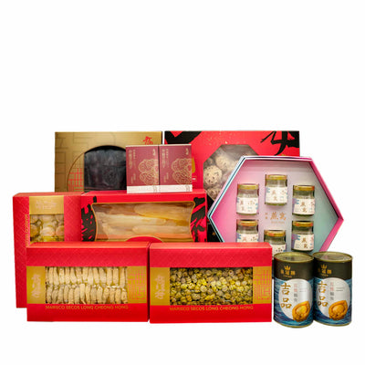 龍昌行 福袋I（花膠,花菇,紅燒鮑X2,元貝,即食燕窩,靈芝粉X2,石斛,髮菜,花旗參）